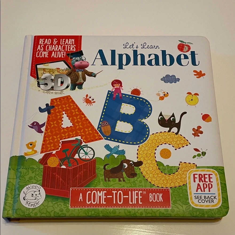 Let’s Learn Alphabet & Counting 3D Come To Life Books Set of 2 Hippo Magic